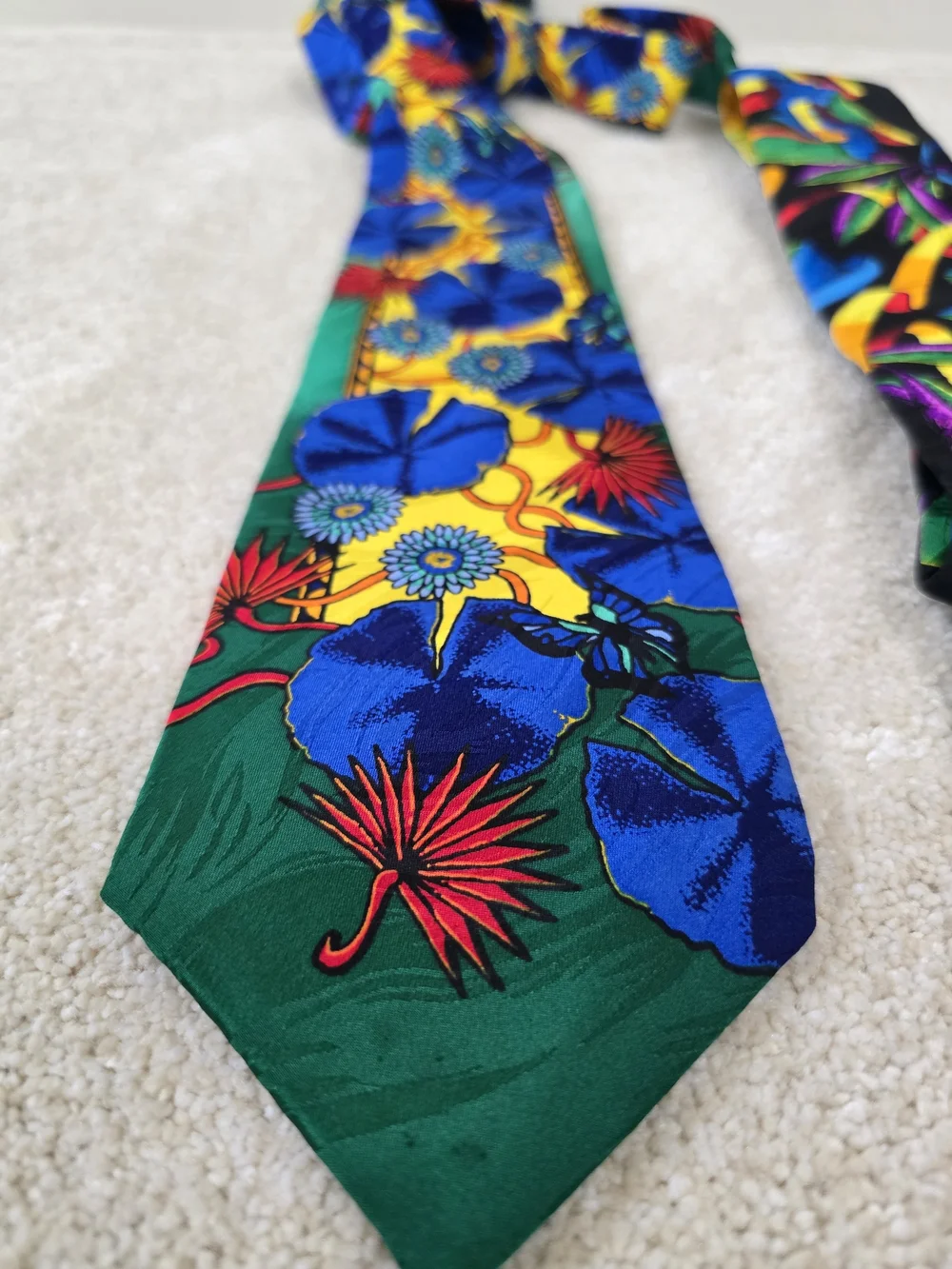 Rush Limbaugh Men's Silk Necktie - Vibrant Abstract Floral Pattern